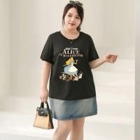 ราคา TeddyTee เสื้อยืด oversize สาวอวบ พลัสไซส์ สกรีนลายอลิส ผ้าคอตตอน100% ใส่สบาย สไตล์เกาหลี มินิมอล น่ารักมาก (24089117688)