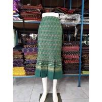 ราคา กระโปรงผ้าไทย ทรงหางปลา สีเขียว พิมพ์ลาย (5359876385)