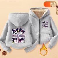 ราคา แจケットฮู้ดดี้ฟลอกเก็ดสไตล์โกธ Kuromi จาก Sanrio สําหรับเด็ก (57350897835)