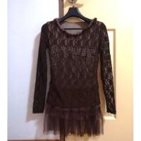 ราคา เดรสสั้นผ้าลูกไม้สีน้ำตาลเข้ม 200 (902855443)