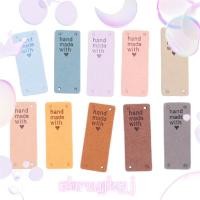 ราคา 50 ชิ้น Handmade PU หนังแท็ก Handmade Love PU ป้าย Faux หนังเย็บป้าย Embellishment ถักอุปกรณ์เสริม chruykgj.th (54953045056)