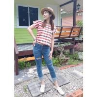 ราคา เสื้อคอกลมผ้าขาวม้าบ้านไร่ (11657070061)