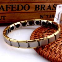 ราคา สร้อยข้อมือแม่เหล็กไทเทเนียม เจอร์เมเนียม Germanium Titanium ขอบทอง เพื่อสุขภาพ (386766363)