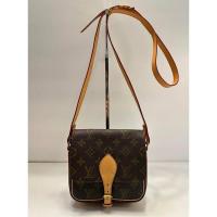 ราคา Used - LV Vintage LOUIS VUITTON Cartouchiere PM Monogram Canvas Crossbody Bag (28631378172)