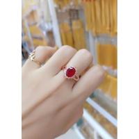 ราคา แหวนทับทิมชมพูเพชรล้อมเศษนาคแท้ (23440197630)