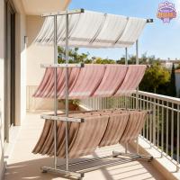 ราคา ราวตากผ้า สแตนเลส ราวแขวนผ้าเช็ดตัว ราวตากผ้าเช็ดตัว เหมาะสำหรับร้านตัดผม ประกอบง่าย กันน้ำ ราวแขวน รางตากแข็งแรง (49750042310)