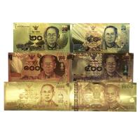 ราคา ได้ทั้งหมด6ใบตามภาพธนบัตรขวัญถุง ที่ระลึก วัสดุ ชุบทองGold คุณภาพสูงบริสุทธิ์ฟอยล์สีทอง (3402260603)