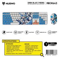 ราคา เมาส์คีย์บอร์ดไร้สาย Keyboard Mouse Nubwo NKM-643 Dual mode Wireless/Bluetooth RubberDome Switch (DARK BLUE CYBORG) (44376781722)