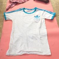 ราคา เสื้อยืด สตรีทๆ งานสวย แต่งแถบเส้น 3 เส้นที่แขน สีฟ้า (1743338963)