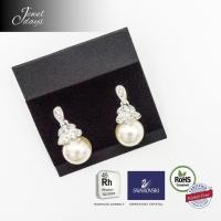ราคา ต่างหู Swarovski ดอกไม้หุ้มมุก (758434893)