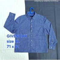 ราคา KATUN KEMEJA GIVENCHY เสื้อเชิ้ตแขนยาวผ้าฝ้ายตรวจสอบสีน้ําเงินลําลองผู้ชายอย่างเป็นทางการ (27092510995)