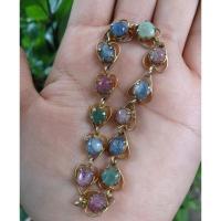 ราคา สร้อยข้อมือทองเหลือง​ชุบทอง​ ฝังพลอย(งานเก่า)​ (23850927041)