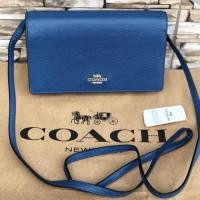 ราคา พร้อมส่ง กระเป๋าสตางค์Coach Crossbody สีน้ำเงิน FOLDOVER CROSSBODY CLUTCH COACH F54002 (1282890556)
