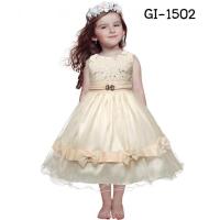 ราคา เดรสราตรีเด็กหญิงสีครีมทอง แนวเจ้าหญิงโลลิต้า แต่งคริสตัลและโบว์ GI1502 (2950797677)