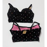 ราคา NEW Victoria's Secret PINK Wireless Push Bra Cup Black สปอร์ตบราแท้ (29935139457)