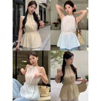 ราคา Anneเสื้อกล้าม สีทึบ เข้ารูป อัดพลีท ผ้านุ่ม ดีเทลเว้าด้านหลัง เสื้อแขนกุด สไตล์เกาหลี ทรงสวย ใส่แล้วผอม#11562 (29678424092)