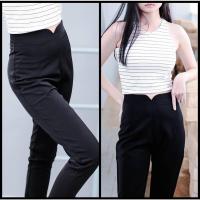 ราคา กางเกงขาเดฟ ขอบวี ผ้าฮานาโกะ เอวสูง ซิปหลัง ใส่ทำงานได้ (23057369103)