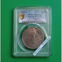 ราคา เหรียญเกรด PCGS Genuine Cleaned-AU Detail U.S Philippines Silver Peso 1909-S #เนื้อเงิน .800 Silver (24837793010)