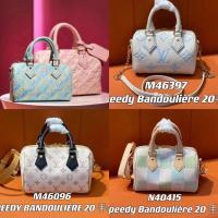 ราคา Louis Vuitton Speedy 25 & 20 แบบใหม่ ฤดูร้อน กระเป๋าถือและสะพายหลัง สีฟ้าพาสเทล (43927354547)