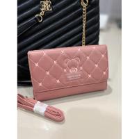 ราคา Sale ล้างสต๊อกกระเป๋าสะพายข้างซิปรอบสีชมพู แบรนด์ Forever Young กระเป๋าสะพายข้าง ใส่โทรศัพท์ (10399725473)