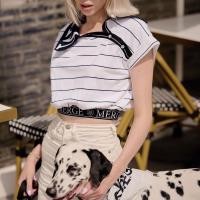 ราคา New in pack Merge M collar knit top สีดำ (21792193820)