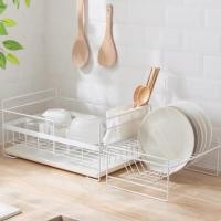 ราคา ที่คว่ำจานเหล็ก 2 ชั้น พร้อมถาดรองน้ำ ที่ใส่ช้อนส้อม ชั้นวางจาน ที่คว่ำจาน ที่คว่ำแก้ว ชั้นวางของ WJ (4937501998)