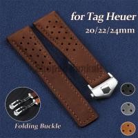 ราคา Breathable สายนาฬิกาหนังแท้ 20 มม.22 มม.24 มม.Cowhide Matte Watchband พับหัวเข็มขัดสร้อยข้อมือสําหรับ TAG CARRERA Monaco Series (28407145689)