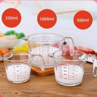 ราคา แก้วตวง 350ml 500ml 1000ml สามารถอุ่นได้ ทำจากแก้วอย่างหนา ทนความร้อนสูง ทนทาน (11696109664)