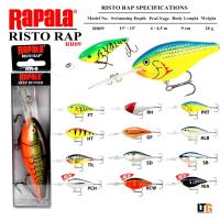 ราคา ✨️เหยื่อ Rapala Risto Rap RR09 ราพาล่า ริสโต้ 9 ซม. ยาว 9 cm. น้ำหนัก 28 g. เหยื่อดำลึก (41514702080)