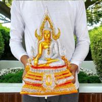 ราคา NMT8 พระพุทธชินราช รุ่นพุทธชยันตี ด้านหลังตราธรรมจักร หน้าตัก5นิ้ว เนื้อเรซิ่นจีวรประดับกากเพชรสีเงินผ่านพิธีปลุกเสกแล้ว (23150335981)