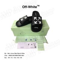 ราคา Off-White รองเท้าแตะผู้ชาย รุ่น Men's Arrow slider Black & White Code: OMIC010C99MAT0021001 (23251256654)
