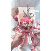 ราคา ช่อดอกไม้แห้ง ช่อกุหลาบชบาดอยสีชมพูโอรส ช่อละ 100 บาท (2938553964)