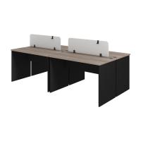 ราคา INDEX LIVING MALL ชุดโต๊ะทำงานขาไม้ 4 ที่นั่ง พร้อมแผ่นกั้น รุ่นแอคทีฟ (22733995998)