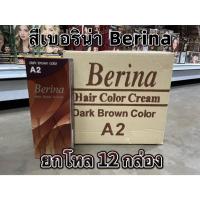 ราคา **ยกโหล 12 กล่อง** Berina Hair Color เบอริน่า สีย้อมผม สีผมเบอริน่า **A2 สีน้ำตาลเข้ม** (45901133768)