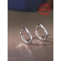 ราคา ต่างหู Hoop ประดับ Rhinestone ทำจาก Sterling Silver 925 เสริมความหรูหรา เหมาะสำหรับงานปาร์ตี้และการแต่งตัว.dailywear ให้คุณดูอินเทรนด์ และเป็นของขวัญวันเกิดที่สวยงาม (29193744192)