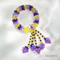 ราคา พวงมาลัยคริสตัลลายสีม่วง/น้ำเงินสลับสีเหลือง AAA0019 (2730545841)