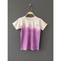 ราคา เสื้อยืดเด็กมัดย้อมทูโทนสีม่วงพิมพ์ใบไม้ (42963761735)