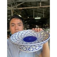 ราคา พานโตก พานเซรามิคลายคราม ขนาด10นิ้ว ลายไทยสัปปะรด ออกใบกำกับภาษีได้ (25639369929)