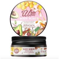 ราคา [♥️แท้/แพ็คเก็ตใหม่] สครับไวท์ออร่า สครับนางงาม White Aura Body Scrub ผิวกาย สูตรไพลนมผึ้ง 350 g. (13919807043)
