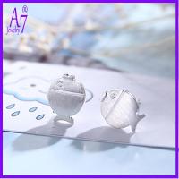 ราคา ต่างหูปลาขนาดเล็กสไตล์น่ารักสำหรับผู้หญิงทำจากเงินSterling 925 RXW1464 (29343277636)