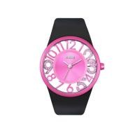 ราคา ส่งฟรี!! นาฬิกาข้อมือ ODM รุ่น Sky hours DD153-04 หน้าปัด ชมพู สาย ดำ สีชมพู (3859289110)