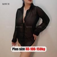 ราคา Plus size เสื้อผ้าสาวอวบ❤นอนไม่ได้นอน ชุดนอนเซ็กซี่สาวอวบ ไซส์ใหญ่ ชุดนอนเสื้อเชิ้ต แขนยาว ผ้าชีฟอง ซีทรู ชุดยั่วผัว ,คนอ้วนใส่ได้ (24205742849)