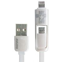 ราคา Remax 2 in 1 Transformer Data Line for Android & iPhone สายชาร์จ 2 หัว (สีขาว) (636918233)