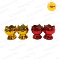 ราคา เชิงเทียน ดอกบัว กระเบื้องเคลือบสี แดง เหลือง (3844011614)
