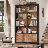 ราคา 71" ชั้นวางหนังสือสูง 4 ลิ้นชัก, ชั้นวางหนังสือกว้างคู่ 6 ชั้นและตู้หนังสือพร้อมที่เก็บ, ชั้นวางหนังสือสูง ขาตั้งขนาดใหญ (49102929140)