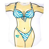 ราคา เสื้อลายบิกินี่ สีฟ้าลายขาว แฟชั่น พิมพ์ลายตลก เสื้อยืดสกรีนบิกินี่ สนุก ชุด ชายหาติ สระว่ายน้ำ ทะเล ฟรีไซส์ Bikini (4315550875)