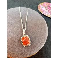 ราคา สร้อยคองานวินเทจจี้หินคาร์เนเลี่ยน(Carnelian) (27856300076)