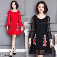 ราคา GN6566 เดรสลูกไม้ปักลายดอก (5815525889)