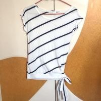 ราคา เสื้อยืดลายทางจั๊มเอวมือ2 (289168591)