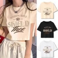 ราคา Manjusaka⭐️พร้อมส่ง⭐️Crop top เสื้อครอปท็อป คอกลม แขนสั้น y2k เสื้อยืดแขนสั้น สีขาว สไตล์เกาหลี สําหรับผู้หญิง #55761 (26403064190)